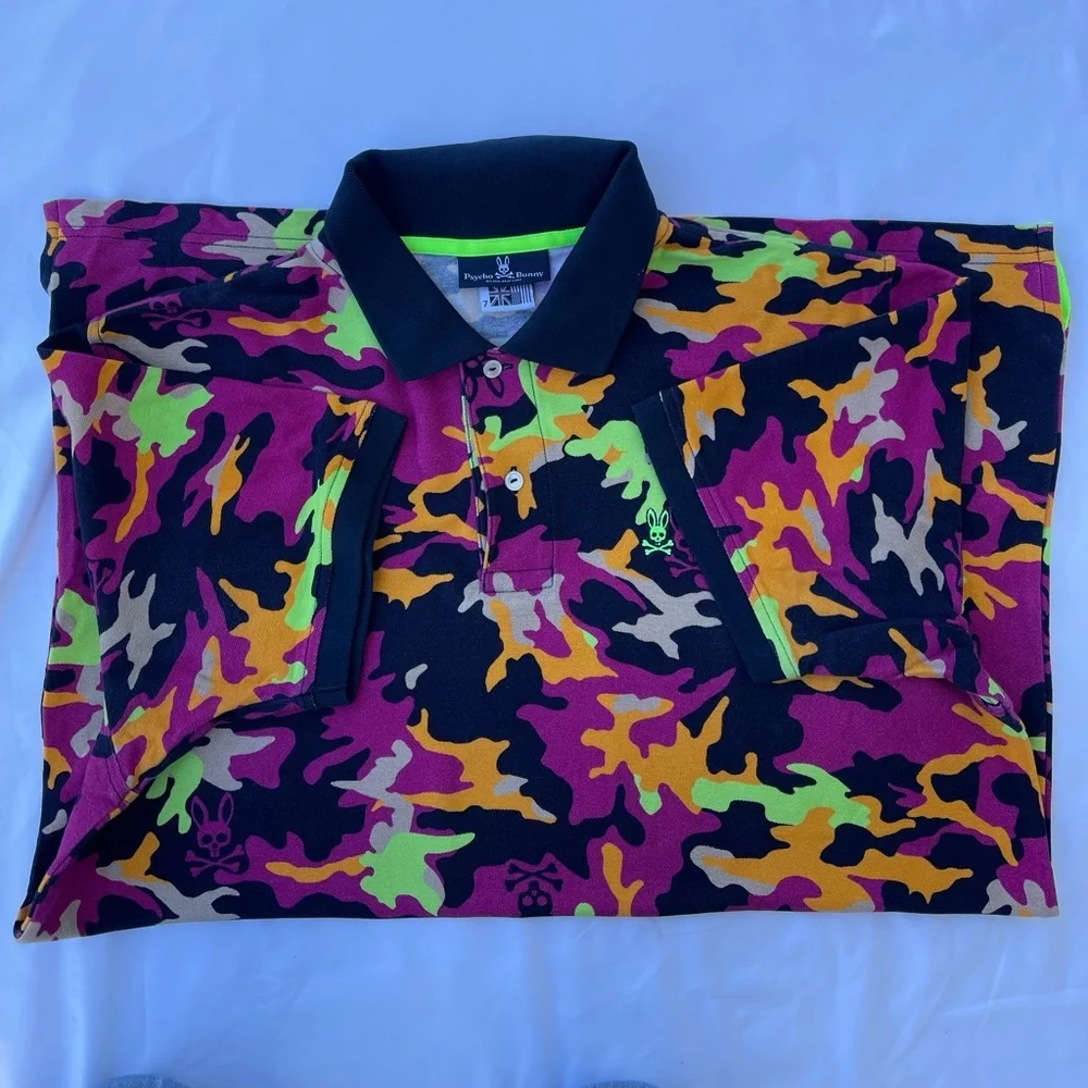 Psycho Bunny Multicolor Camouflage Polo Shirt
Size 7 , 100% cotton . - Picture 3 of 11